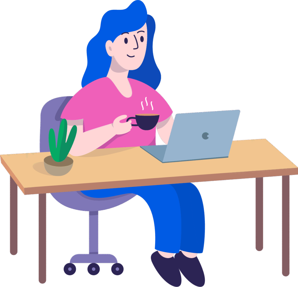 Woman Working Illustration